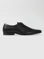 Topman Mens Black Leather Perforated Derby Shoes