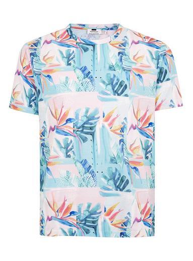 Topman Mens Blue Floral T-shirt