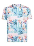 Topman Mens Blue Floral T-shirt