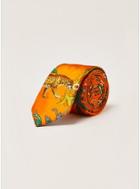 Topman Mens Multi Silk Red Animal Scene Tie