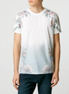 Topman Mens Multi Floral Ombre Print T-shirt