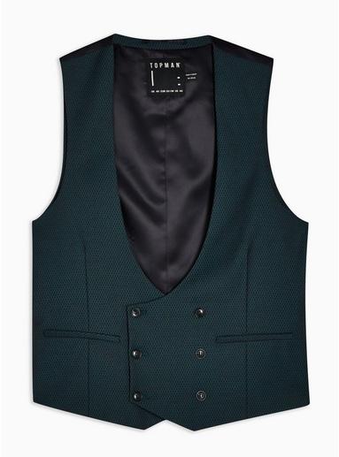 Topman Mens Blue Teal Slim Fit Suit Vest