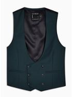 Topman Mens Blue Teal Slim Fit Suit Vest
