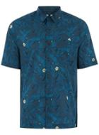 Topman Mens Blue Short Sleeve Floral Shirt