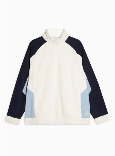 Topman Mens Multi White And Navy Fleece Sweatshirt