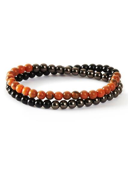 Topman Mens Brown Semi Precious Wrap Bracelet*