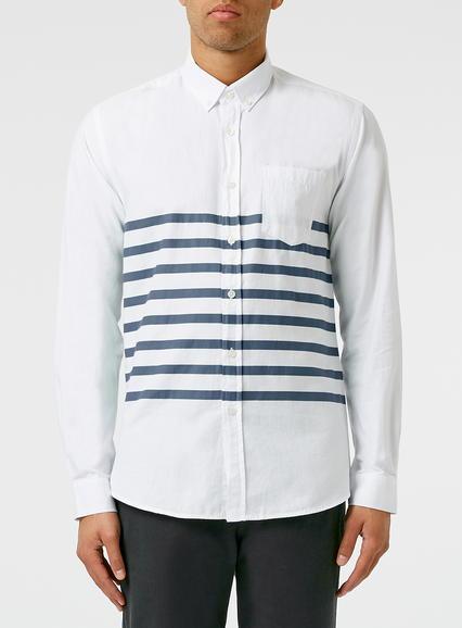 Topman Mens Blue Legends Navy Striped Shirt*