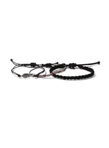 Topman Mens Silver Feather Bracelet Pack*