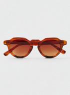 Topman Mens Brown Jeepers Peepers Graphic Cut Frame Sunglasses*