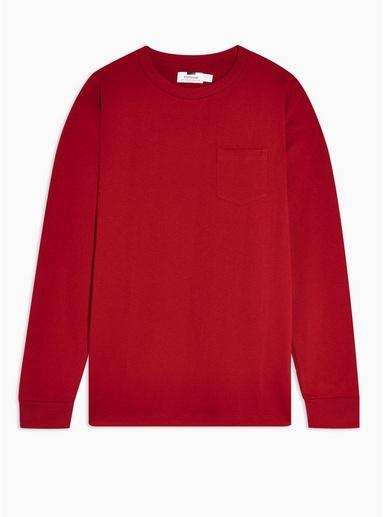 Topman Mens Red Burgundy Relaxed Pocket T-shirt