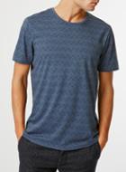 Topman Mens Blue Navy Diamond Crew T-shirt