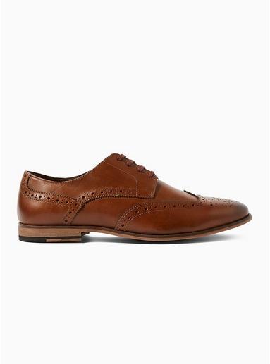 Topman Mens Brown Tan Leather 'matta' Brogues