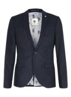 Topman Mens Blue Noose & Monkey Navy Stripe Wool Rich Suit Jacket