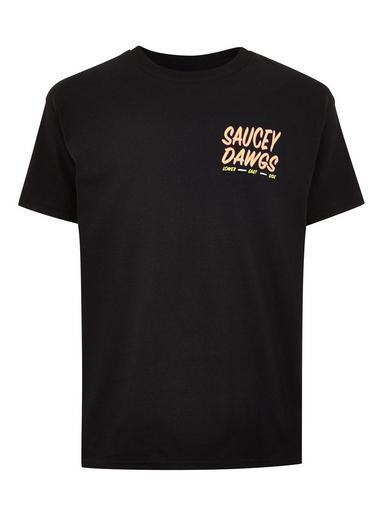 Topman Mens Black 'saucy Dog' T-shirt