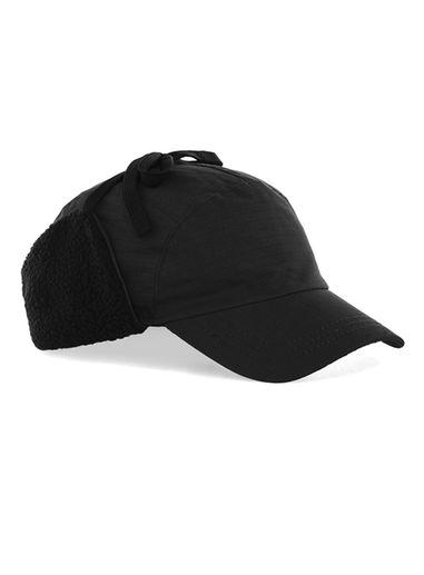 Topman Mens Black Borg Lined Deer Stalker Cap