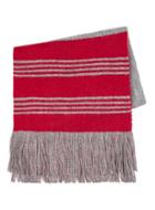 Topman Mens Grey Red And Gray Football Scarf