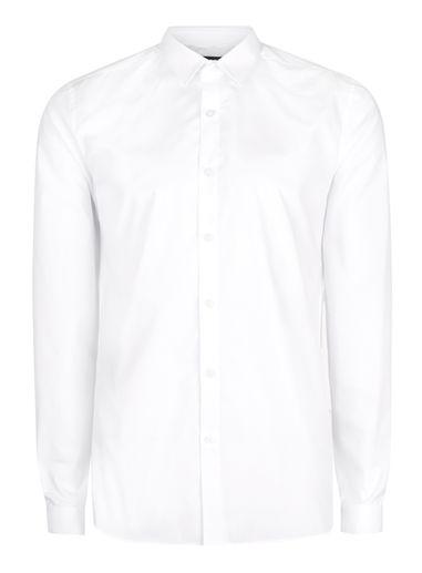 Topman Mens White Smart Long Sleeve Shirt