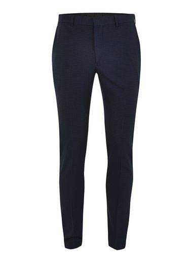 Topman Mens Blue Gingham Check Ultra Skinny Suit Pants