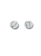 Topman Mens Silver Look And White Marble Stud Earrings*
