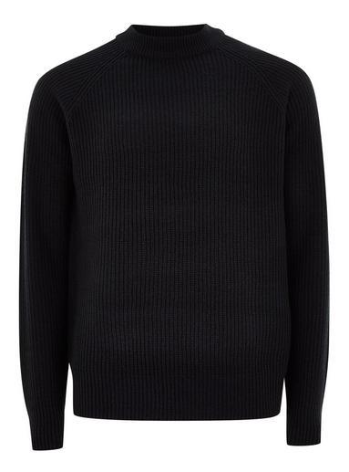 Topman Mens Navy Ribbed Roll Neck Jumper