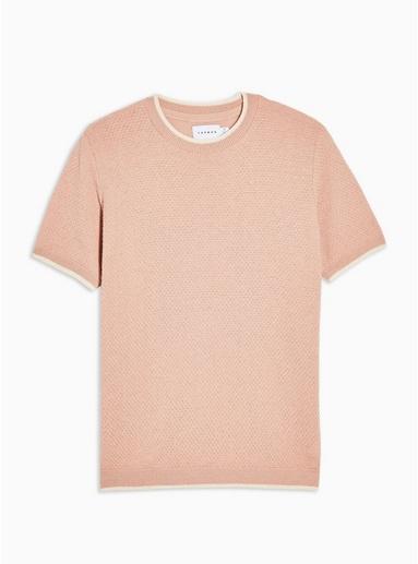 Topman Mens Pink Textured Jumper