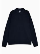 Topman Mens Navy Plain Rugby Shirt