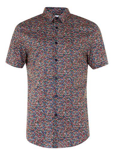 Topman Mens Multi Premium Liberty Summer Floral Print Dress Shirt