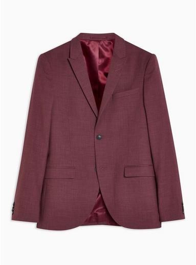 Topman Mens Red Burgundy Super Skinny Blazer