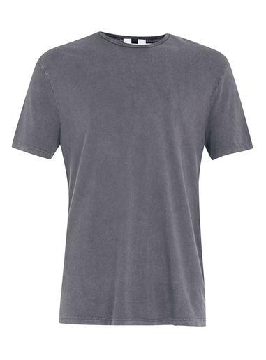 Topman Mens Brown Grey Acid Wash Crew T-shirt