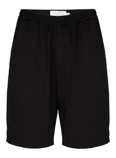Topman Mens Ltd Black Twill Wide Leg Shorts