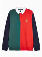 Topman Mens Multi Colour Block Rugby Shirt