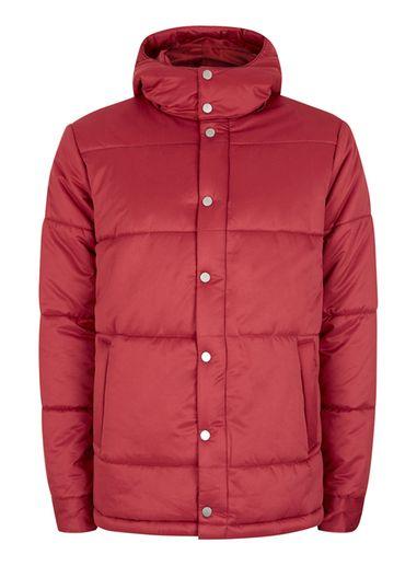 Topman Mens Multi Red Puffer Jacket