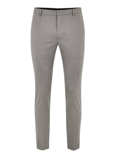 Topman Mens Mid Grey Gray Cropped Dress Pants