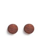 Topman Mens Brown Wood Stud Earrings*