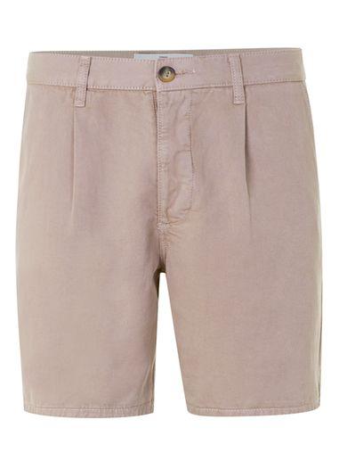 Topman Mens Light Brown Brown Pleat Slim Chino Shorts