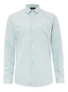 Topman Mens Light Blue Soft Slubby Long Sleeve Dress Shirt