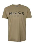 Topman Mens Green Nicce Khaki Logo T-shirt