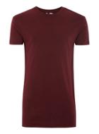 Topman Mens Red Burgundy Muscle Fit Longline T-shirt