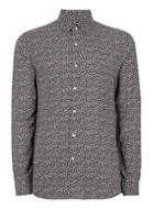 Topman Mens Black And White Speckle Viscose Casual Shirt