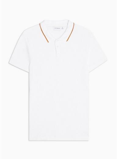 Tommy Hilfiger Mens White Tipped Ribbed Short Sleeve Polo
