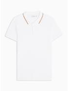 Tommy Hilfiger Mens White Tipped Ribbed Short Sleeve Polo
