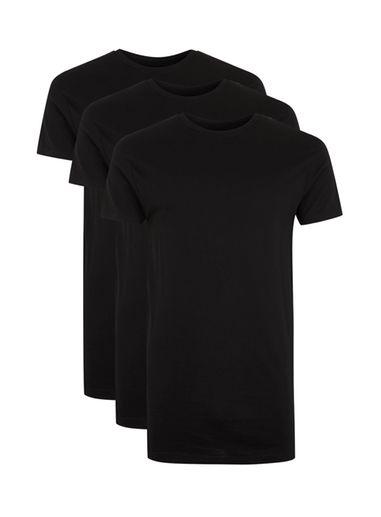 Topman Mens Black Muscle Fit Longline T-shirt Multipack*