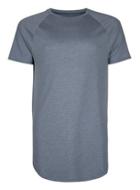 Topman Mens Blue Zip Hem Longline T-shirt