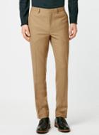 Topman Mens Brown Camel 100% Wool Skinny Fit Suit Pants