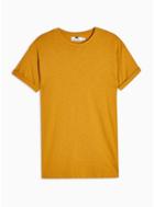 Topman Mens Yellow Mustard Skinny Roller T-shirt
