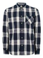 Topman Mens Selected Homme's Navy Checked Long Sleeve Shirt