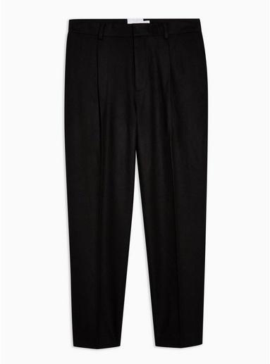 Topman Premium Mens Premium Black Tapered Smart Trousers