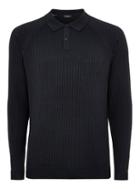 Topman Mens Selected Homme Navy Ribbed Polo