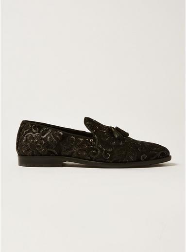 Topman Mens Black Sully Sequin Tassel Loafers