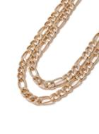 Topman Mens Gold Two Row Chain Necklace*